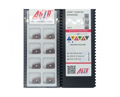 Твердосплавная пластина фрезерная QOMT 1035R-M2 APM0530C AGIR, фото 1