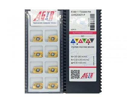 Твердосплавная пластина фрезерная R390-11T308M-PM AMS2040Y-P AGIR, фото 1