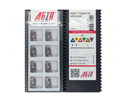 Твердосплавная пластина фрезерная R390-11T308M-PM APM2545C AGIR, фото 1