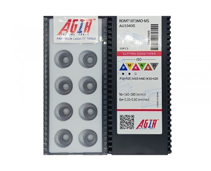 Твердосплавная пластина фрезерная RDMT 10T3MO-MS AU1040G AGIR, фото 1