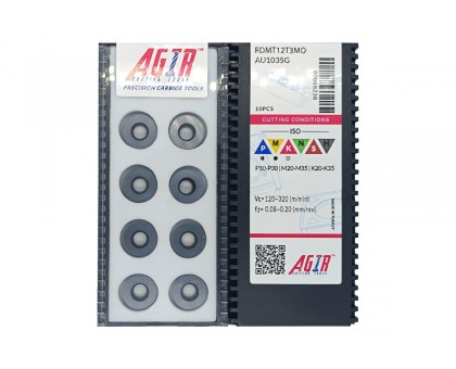Твердосплавная пластина фрезерная RDMT 12T3MO AU1035G AGIR, фото 1