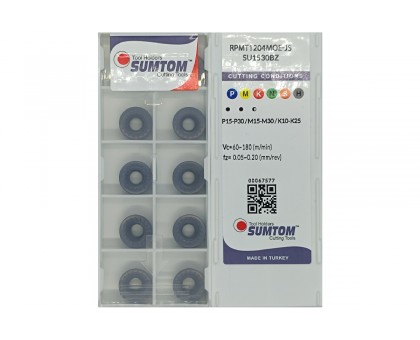 Твердосплавная пластина фрезерная RPMT 1204MOE-JS SU1530BZ SUMTOM, фото 1