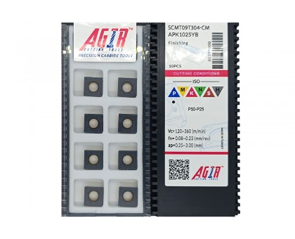 Твердосплавная пластина токарная SCMT 09T304-CM APK1025YB AGIR, фото 1