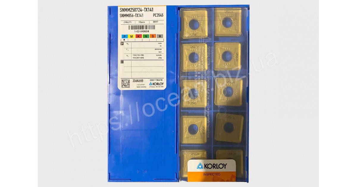 Твердосплавная пластина токарная SNMM 250724-TX141 PC3545 KORLOY