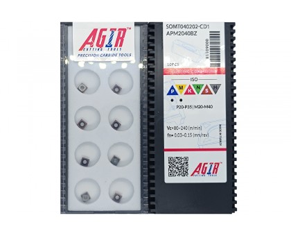 Твердосплавная пластина сверлильная SOMT 040202-CD1 APM2040BZ AGIR, фото 1