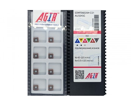 Твердосплавная пластина сверлильная SOMT 060204-CD1 AU1045C AGIR, фото 1