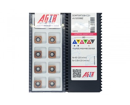 Твердосплавная пластина сверлильная SOMT 09T308-CD1 AU1030BZ AGIR, фото 1
