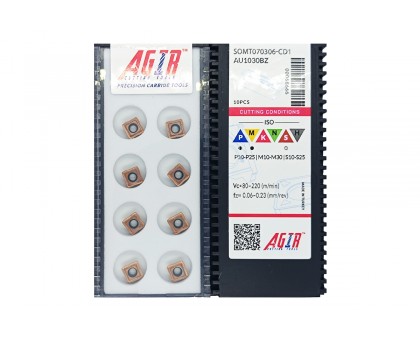 Твердосплавная пластина сверлильная SOMT 070306-CD1 AU1030BZ AGIR, фото 1