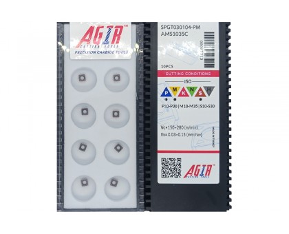 Твердосплавная пластина сверлильная SPGT 030104-PM AMS1035C AGIR, фото 1