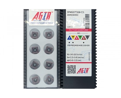 Твердосплавная пластина сверлильная SPMG 07T308-CD AMS1035C AGIR, фото 1