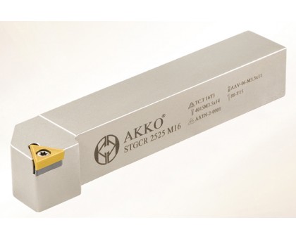 Резец токарный проходной STGCR 1010 E09 под пластину TCMT 0902.. державка AKKO, фото 1