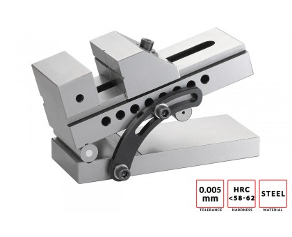 Тиски станочные прецизионные 50мм 0-65мм L140мм 0-45гр синусные 0.005мм стальные HRC58-62 SUMTOM, фото 1