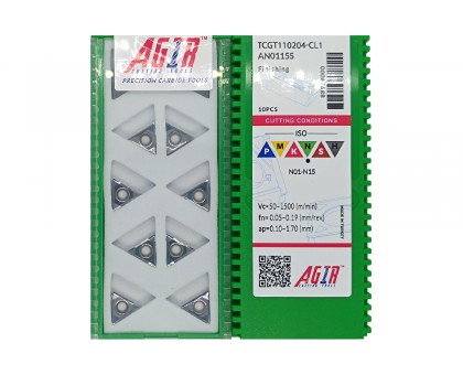 Твердосплавная пластина токарная по алюминию TCGT 110204-CL1 AN0115S AGIR, фото 1