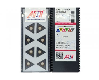 Твердосплавная пластина токарная TCMT 16T304-CM APK1025YB AGIR, фото 1