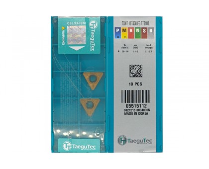 Твердосплавная пластина токарная TCMT 16T308-FG TT5100 TAEGUTEC, фото 1