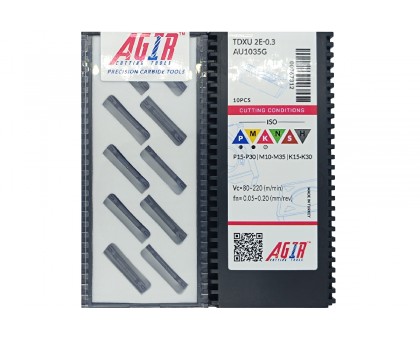 Твердосплавная пластина канавочная-отрезная TDXU 2E-0.3 AU1035G AGIR, фото 1