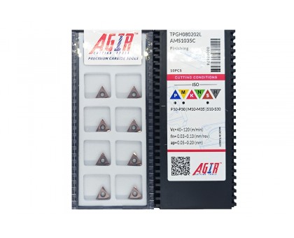 Твердосплавная пластина токарная TPGH 080202L AMS1035C AGIR, фото 1
