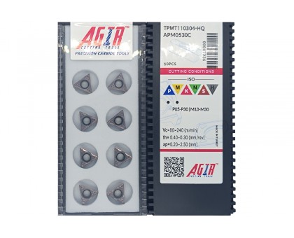 Твердосплавная пластина токарная TPMT 110304-HQ APM0530C AGIR, фото 1