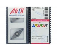 Твердосплавна пластина токарна зі вставками CBN VBGW 160404-2N CBN AGIR