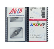 Твердосплавна пластина токарна зі вставками CBN VBGW 160404-2N CBN AGIR
