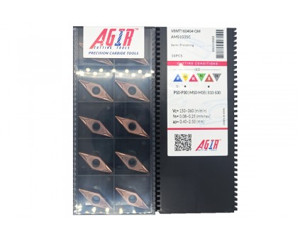 Твердосплавная пластина токарная VBMT 160404-OM AMS1035C AGIR, фото 1