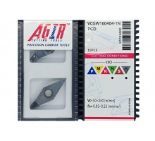 Твердосплавная пластина токарная с вставками VCGW 160404-1N PCD AGIR