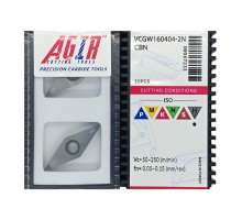 Твердосплавная пластина токарная с вставками VCGW 160404-2N CBN AGIR