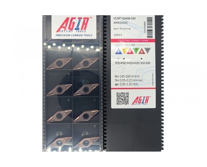 Твердосплавна пластина токарна VCMT 160408-OM AMS1035C AGIR, фото 1