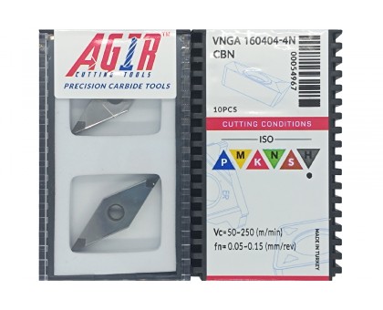 Твердосплавная пластина токарная с вставками VNGA 160404-4N CBN AGIR, фото 1