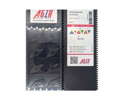 Твердосплавная пластина токарная по чугуну VNMG 160408-KM AK1035YB AGIR, фото 1