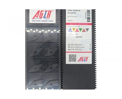 Твердосплавная пластина токарная по чугуну VNMG 160408-KR AK1540YB AGIR, фото 1