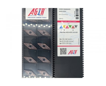 Твердосплавная пластина токарная VNMG 160408-MQ AMS1035C AGIR, фото 1