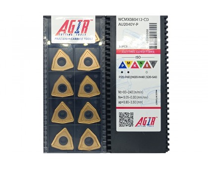 Твердосплавная пластина сверлильная WCMX 080412-CD AU2040Y-P AGIR, фото 1