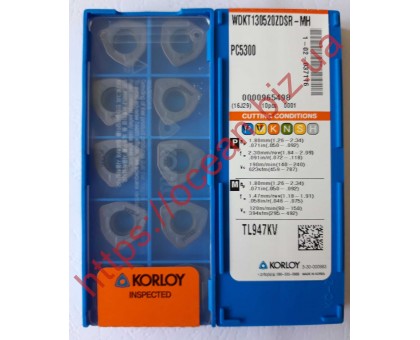 Твердосплавная пластина фрезерная WDKT 130520ZDSR-MH PC5300 KORLOY, фото 1