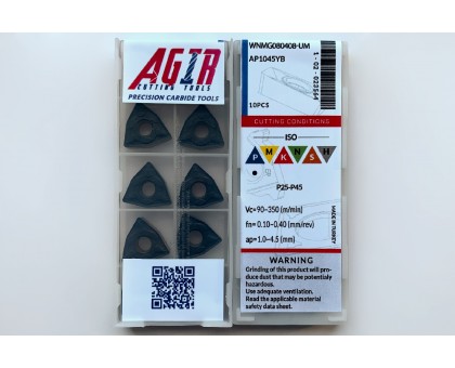 Твердосплавная пластина токарная WNMG 080408-UM AP1045YB AGIR, фото 1