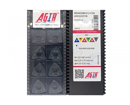 Твердосплавная пластина токарная WNMG 080412-CRA APK1025YB AGIR, фото 1