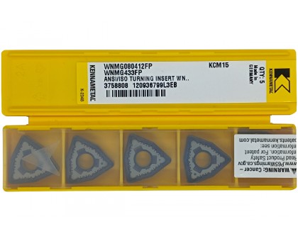 Твердосплавная пластина токарная WNMG 080412-FP KCM15 KENNAMETAL, фото 1