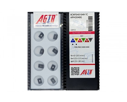 Твердосплавная пластина сверлильная XCMT 040104R-TC APM2040G AGIR, фото 1