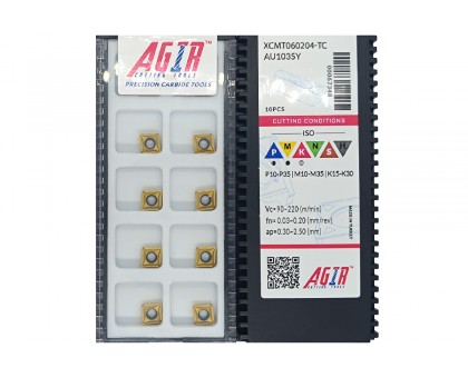Твердосплавная пластина сверлильная XCMT 060204-TC AU1035Y AGIR, фото 1