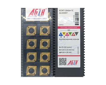 Твердосплавная пластина сверлильная XCMT 130404-ТC AU1035Y AGIR, фото 1