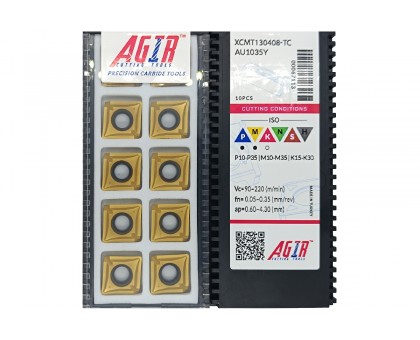 Твердосплавная пластина сверлильная XCMT 130408-ТC AU1035Y AGIR, фото 1