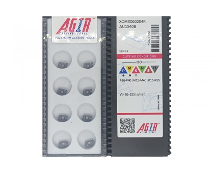 Твердосплавная пластина фрезерная XOMX 060204R AU1540B AGIR, фото 1