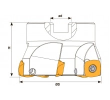 Фреза торцевая насадная T197 D063 d22 Z05 ZDEW12 под пластину ZDEW 1204.. (PRAMET) TEKNIK