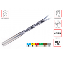 Сверло твердосплавное D10.8хd12.0x55х102мм с СОЖ HRC60 z=2 ц/хв правое монолитное с покрытием AlTiSiN AGIR